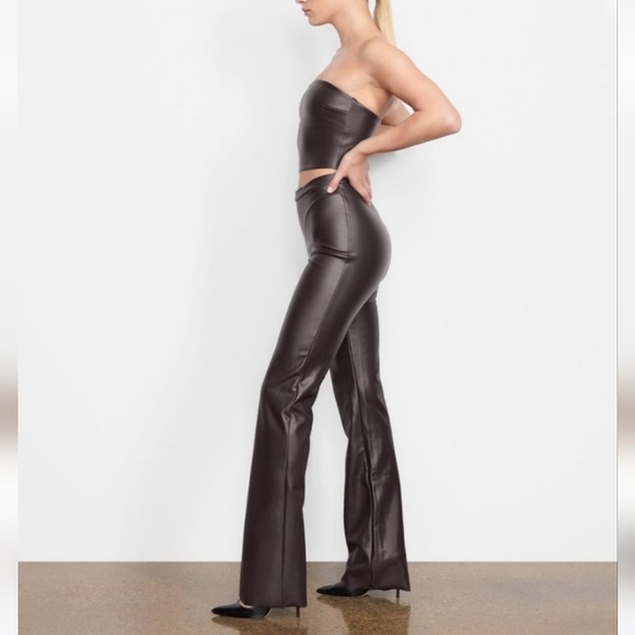 SKIMS Faux Leather Boot Cut Pant - Picture 2 of 13